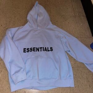 Size Large light blue essentials hoodie